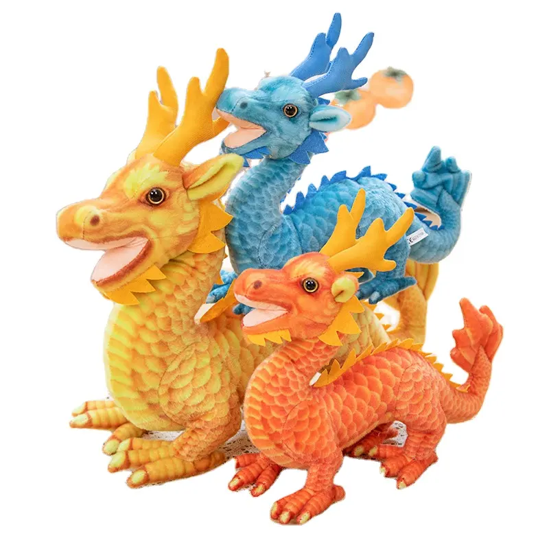 HL 2024 Ano Novo Chinês Dragão Zodíaco Mascote Boneca Stuffed animais brinquedo Promoção Dragão Presente Plush Brinquedos