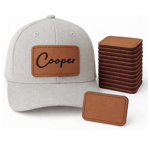 Venta al por mayor de fábrica: Parches de cuero personalizados en blanco con logo bordado para gorras de camionero, etiquetas adhesivas para jeans. - Product Image 2