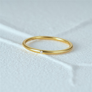 CANNER 2023 Nouvelle Collection Bague Simple et Tendance en Argent Sterling 925 avec Zircon Unique pour Femme, Plaqué Or 18K - Product Image 2