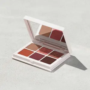 Paleta de mini sombras portátil com 6 cores ricas de pigmentos crueldade livre logotipo personalizado fosco e brilhante