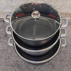 20 24 28 32 36 <strong>40</strong> 44CM Nonstick Granite Coating Ustensiles De Cuisine Panelas Black Aluminum <strong>Pots</strong> Big <strong>Pot</strong> Black Cookware Sets - Product Image 3