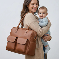 Sac à langer Cuir Véritable Sac Tote Maman Grande Capacité Organiseur Bébé Poche Biberon Voyage Maternité Fournisseur OEM
