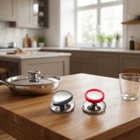 Boutons et couvercles de cuisine en acier inoxydable personnalisés par l'usine Guanrun, écologiques, résistants à la chaleur, antidérapants et durables, adaptés au four