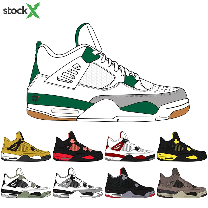 2023 Newest 4 Retro SB Pine Green SE Craft Photon Dust Basketball Shoes Sneakers Retro 4 Shoes