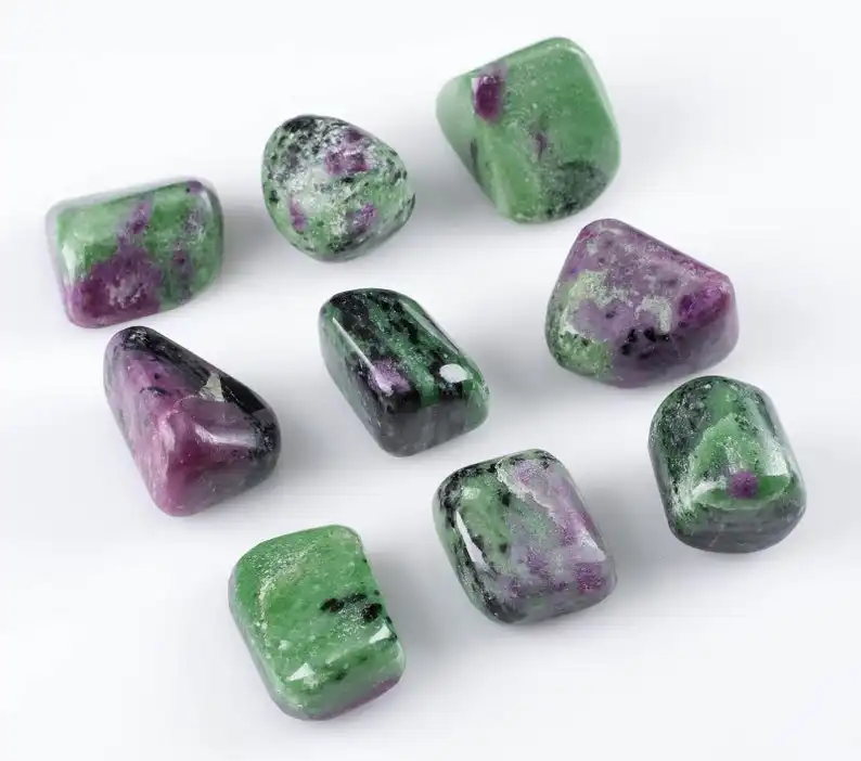 Natural Tumbled Stones Loose Gemstone Anyolite Crystal Ruby Zoisite Stone for Healing