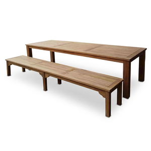 Modern Design Solid Teak Wood Outdoor <b>Garden</b> Patio Furniture Long Dining <b>Tables</b> Bar <b>Bench</b> for Hotel Exterior Jepara Indonesia - Product Image 1