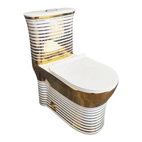 Ensemble de toilettes en céramique dorée pour salle de bain des Émirats arabes unis