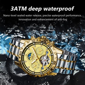 POEDAGAR Luxury Automatic Mechanical <b>Watch</b> Hollow Tourbillon Stainless Steel Men <b>Watches</b> Waterproof Luminous Date Week Men <b>Watch</b> - Product Image 4