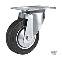 Roulettes industrielles de différentes tailles 80*25/100*30/125*37mm, roue en caoutchouc élastique noir avec noyau en fer