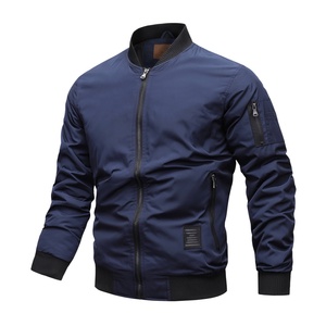 <b>Men's</b> Casual Coated Varsity <b>Jacket</b> with Zipper Standing Collar Thin Breathable Eco-Friendly Polyester - Product Image 3