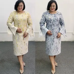 American High Quality Church Ladies Dress In Brocade With Elegant Flora Pattern