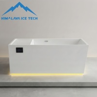 Baignoire à glace froide en acrylique blanc avec logo personnalisé, 1HP, avec écran tactile WiFi pour projets de bien-être