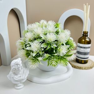 Fleurs artificielles de la collection Fuyu, plantes en pot en plastique de type Gypsophile pour la décoration intérieure, balcon, table basse - Product Image 4