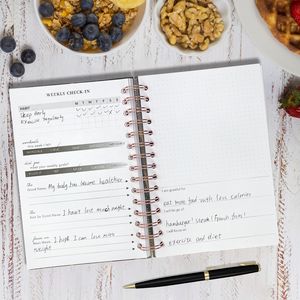 Agenda en cuir pour journal intime, agenda en <span class=keywords><strong>métal</strong></span>, suivi de la perte de poids, carnet de notes avec calendrier, 9 pièces - Product Image 3