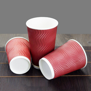 Gobelets à café en papier à double paroi biodégradables, gobelets en papier ondulé pour boissons chaudes, vente en gros pour les cafés - Product Image 1