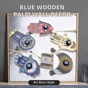 Décoration murale en céramique motif Fatima bleu, œil porte-bonheur, avec corde, décoration d'intérieur, Art Déco, cadeau d'<span class=keywords><strong>anniversaire</strong></span> et de jubilé, porte-bonheur - Product Image 2