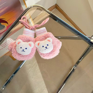 Sarung Tangan Anak Usia 3 Tahun, Set Tas Tangan Berbahan Beludru Motif Beruang untuk Bayi Laki-laki dan Perempuan, Lucu, Bahan Polar Fleece, Imut - Product Image 4