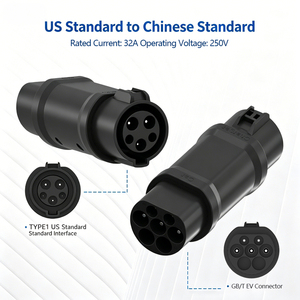 Adaptador de Alta Calidad Tipo 1 a GBT, Conector de Carga para Vehículos Eléctricos de <span class=keywords><strong>32A</strong></span> y 7kW, J1772 a GB/T 20234.2 para Vehículos Estándar Chinos BYD - Product Image 1