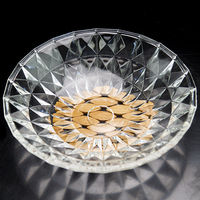 Assiette en verre Conteneur à bonbons aux fruits Motif à pois ambré transparent Verrerie écologique sans plomb Style classique vintage Mariage