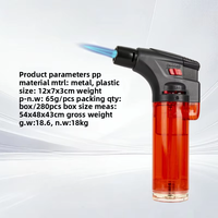 Briquet à gaz, design classique, en plastique, avec logo barbecue, emballé pour le camping.