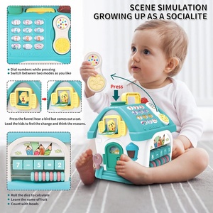 8 trong 1 Montessori âm nhạc học tập và chơi nhà đồ chơi trẻ mới biết đi đa chức năng hoạt động bận rộn nhà <span class=keywords><strong>Cube</strong></span> với ánh sáng và âm nhạc - Product Image 3