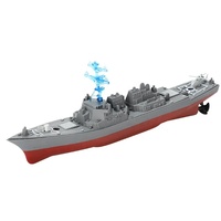 Micro Cruiser de simulación de buque de guerra, barco de guerra con luz Led de 2,4G, fragata, Control remoto, barco de guerra, Mini destructor RC, modelo de barco de guerra, Juguetes