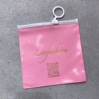 Bolsa con cremallera esmerilada biodegradable con logotipo de impresión personalizado, bolsa con cremallera pequeña de plástico transparente con cierre de cremallera de PVC para embalaje de joyería