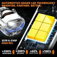 Objectif de projecteur AKE 4 lasers super lumineux de 3 pouces 6500K Bi-LED avec fonction DRL, objectif de projecteur puissant de 112W pour l'éclairage automobile