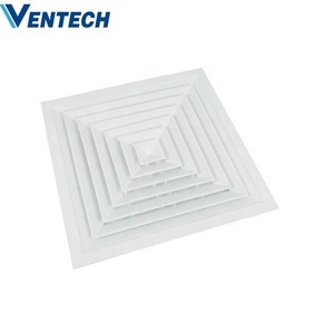 Hoge Kwaliteit Aluminium Airconditioning Vierkante Curve <span class=keywords><strong>4</strong></span>-Way <span class=keywords><strong>Diffuser</strong></span> Vierkante Luchtverspreider - Product Image 1