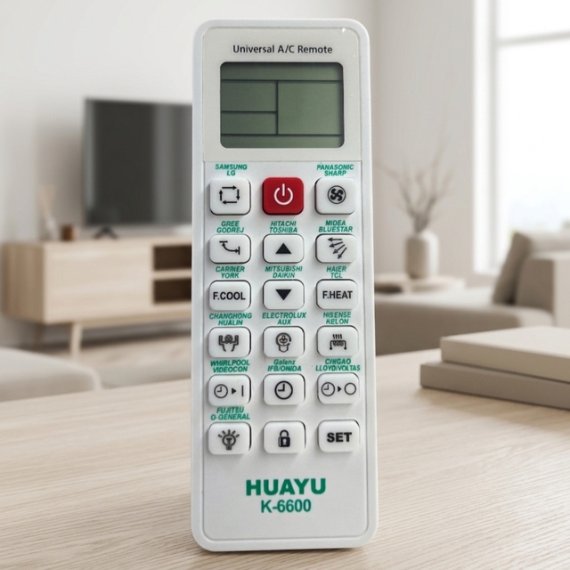 HUAYU K-6600 Hot Sales Universal AC Remote Control for Air Conditioner With Big Display Screen