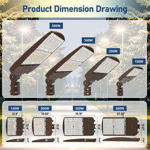 USA CA 100W/150W/300W LED Shoebox/Pole Flood Light 5000K Alta eficacia para cancha de tenis 3Cct 35K/40K/50K Opciones AC Power IP65 - Product Image 5
