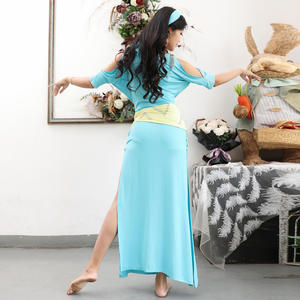 Dpwn031Women's Belly Dance 7PCS Practice Pants Suit Set Indian Oriental Costume Yoga Outfit - Product Image 2