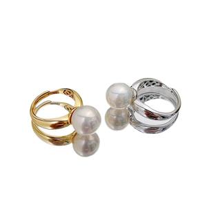 Anillo de Plata WENCHI S925 con Soporte para Perlas, Accesorios de Moda, Anillo con Cuentas Redondas de 8-9 mm, Modelo 11973, China - Product Image 5