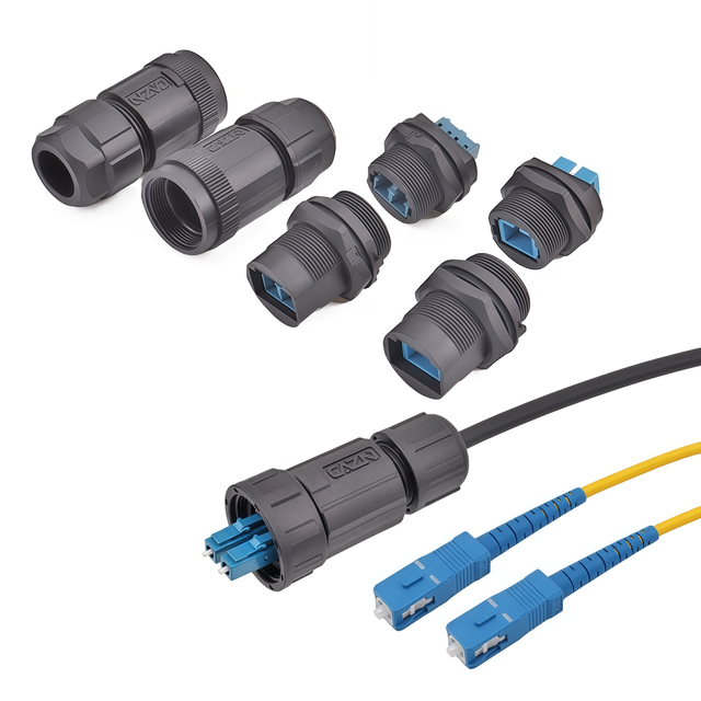 Fiber Optic Cable Threaded SC LC Single-mode Single/dual-core Plug IP67 Waterproof Connector High-Performance