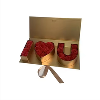 Cajas Rígidas Rectangulares de 2 cm de Grosor con Diseño de Rosas Personalizadas con la Frase 'Te Amo', para Arreglos Florales, Regalo de San Valentín, Reutilizables