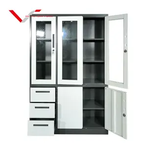 Office Simple Floor Metal File Cupboard Lockable Medical Instrument Cabinet