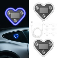Lumières solaires triangulaires CJH pour vitres de voiture, lumières néon en forme de cœur, lumières d'ambiance en forme de pêche, pour intérieurs de voiture, cadeaux originaux