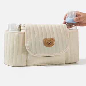 Fuliya bordado personalizado impermeable cochecito de <span class=keywords><strong>bebé</strong></span> bolsa colgante de viaje portátil maternal Flip momia <span class=keywords><strong>bebé</strong></span> pañal bolsas de mano - Product Image 4