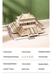 Rompecabezas 3D Educativo de Madera de Arquitectura China, Modelo Inspirado en Edificios Históricos Famosos, Aprendizaje Cultural, Ensamblaje Creativo - Product Image 2