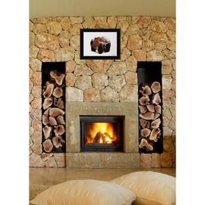 HMS orso in montagna 2 moderno nero incorniciato arte della parete stampa olio e acquerello per la decorazione della casa - Product Image 1