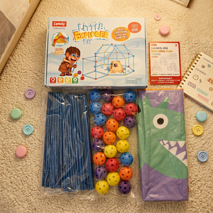Kit de Construction de Fort DIY 69 Pièces - Jouet Éducatif Interactif Parent-Enfant - Jouet STEM - Product Image 1