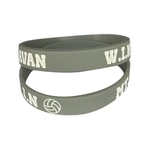 Wholesale Promotion Custom 10mm Thin Gray Rubber Bracelet Silicone Wristbands For Sports