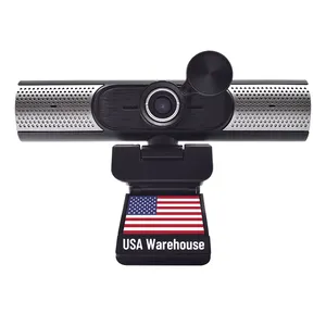 Drop Kapal Amerika Serikat FBA Gudang Siap untuk Kapal Mini Kamera Speaker Autofocus dengan Mikrofon PC Usb Webcam Kamera Full HD webcam 4K