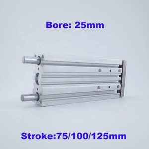 GOGO ATC Alésage 25mm course 75/100/125mm compact vérin de guidage MGPM roulement à billes/MGPL douille à billes actionneur pneumatique prix - Product Image 2