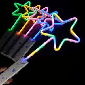 Large Fairy Multicolor Glow Wand Adjustable LED Heart-Shaped Wand Star Wand Neon Light Girls' Party Toy Children's Glow <b>Stick</b> - Product Image 5