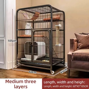 Home Indoor Cat Cage Extra-<b>Large</b> Spacious Cat Villa with Integrated Litter <b>Box</b> Cat Castle Cat Cage and Cat Climbing House - Product Image 2