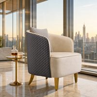 Fauteuil d'appoint moderne en tissu à dossier haut pour salon, appartement, hôtel