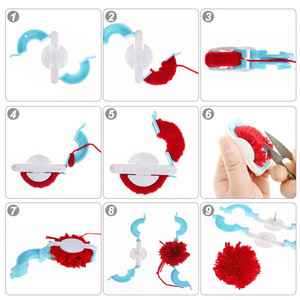 Charmkey High Quality DIY Craft ABS <strong>Pom</strong> <strong>Pom</strong> <strong>Maker</strong> Knitting Loom Set Pompom Ball <strong>Maker</strong> for Yarn - Product Image 5