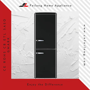 Réfrigérateur compact rétro <span class=keywords><strong>rouge</strong></span> à double porte avec compartiment congélateur - Product Image 2