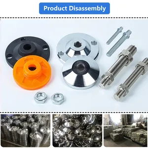 Pés de nivelamento resistentes m30, máquina de aço de nivelamento de perna ajustável, montagem de pés com base de 120mm e almofada de borracha